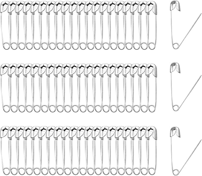 500 PCS 19mm Safety Pins - Heavy Duty Quilting Pins, Mini Size 00, Silver Metal for DIY Crafts, Jewelry Making, Baby Clothing