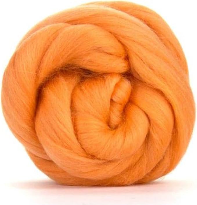 Revolution Fibers Merino Wool Roving | Premium Combed Wool Top | 22 Micron, Perfect for Felting Projects, Spinning, Wall Hangings and Tapestry (Peach)