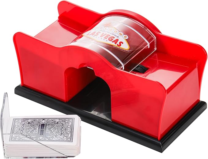 Frcctre Manual Card Shuffler 2 Deck with Hand Crank, Manual Poker Card Shuffler Cards Mixer Machine for Standard Size Playing Cards