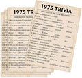 50th Birthday Party Games, 1975 Trivia Games, Birthday Party Supplies for Adults, Fun 1975s Party Game，Pack of 30 Cards