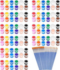 145 Pcs Mini Acrylic Paint Set for Kids, 12 Colors Washable Acrylic Paint Strip with 5 Paint Tray for Kids&Adults Craft Paint, with Mini Paint Strips for Easter Eggs Art Craft Painting Easter Gifts