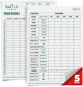 SWOOC Games® - 5 Big Premium Laminated Yardzee & Farkle Score Cards (11.5in x 8in) with Rules - Large Reusable Dry Erase Pads for Giant Outdoor Dice