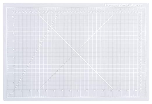 Dahle Vantage 10681 See-Through Premium Self-Healing Cutting Mat, 12"x18", 1/2" Grid, 5 Layers for Max Healing, Perfect for Crafts & Sewing, Clear
