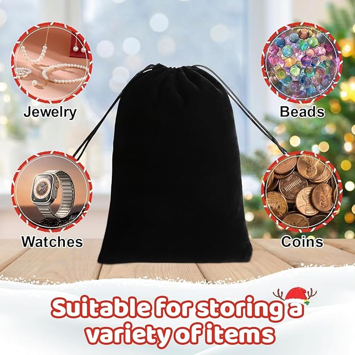 COSBAY 50 Pack Velvet Drawstring Bags,5×7 Inch Small Velvet Jewelry Pouches,Velvet Gift Bags for Wedding