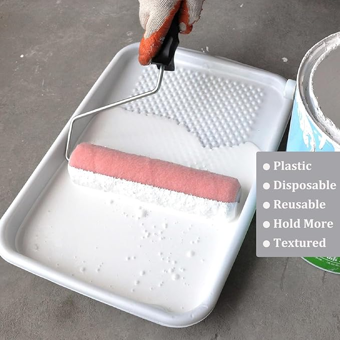 Great Andrew Paint Tray Liners 9 Inch, 13 Pack Disposable Paint Roller Tray Liners, Paint Pan Textured Liners for House Painting Projects, Home or Commercial Use