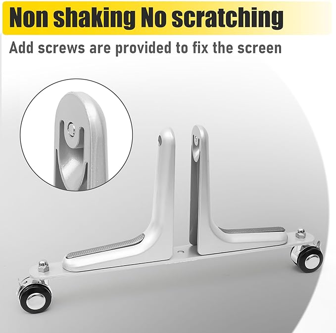 MYOYAY 2 Packs Room Divider Stabilizer Feet with Stainless Steel Wheels, Folding Room Screen Divider Stand Support Bases Privacy Screen Partition Holder Feet for Hotel Home Office (Sliver)