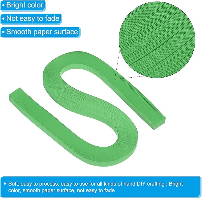 PATIKIL 360pcs Quilling Paper Strips Paper Flowers Quilling Kits 3/8"(10mm) Origami Paper for Adults Beginner Art Craft, 21"(54cm) Dark Green