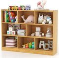 Toy Storage Organizer, 3-Tier Kids Bookshelf, 8 Cube Kids' Bookcases, Cabinets & Shelves, Wooden Toy Organizers, Small Book Shelf for Bedroom, Playroom, Classroom, Nursery (Burlywood)