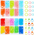 LUNARM 340 Pcs Stitch Ring Markers and Colorful Knitting Crochet Locking Counter Stitch Needle Clips with 2 Storage Boxes for Handicraft Weaving Sewing