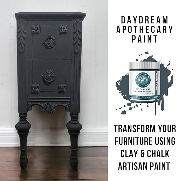 Daydream Apothecary Premium Chalk Style Paint for Furniture, Home Décor, Wood, DIY Interior Projects, Quick Dry, No Prep or Prime Needed, Matte Slate Grey - 8oz