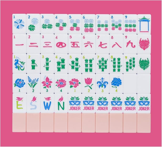 American Mahjong Tile Set, 160 Acrylic Engraved Mahjong Tiles with Carrying Bag and Accessories