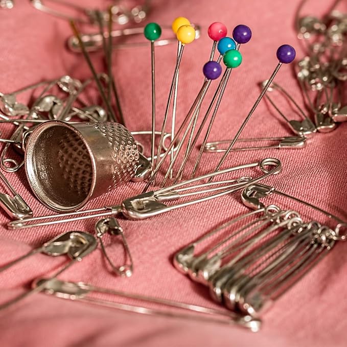 1000 Silver Sewing Pins, 1.5 Inch Rust-Resistant Steel Wire Assorted - Large Safety Pins for Clothes & Crafts Use