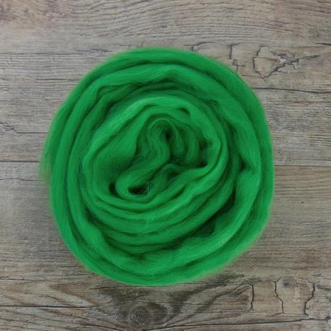 Revolution Fibers Merino Wool Roving | Premium Combed Wool Top | 22 Micron, Perfect for Felting Projects, Spinning, Wall Hangings and Tapestry (Lawn)