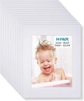 Egofine 11x14 White Picture Mats Pack of 14, Frame Mattes for 8x10 Pictures, Acid Free, 1.2mm Thickness, with Core Bevel Cut