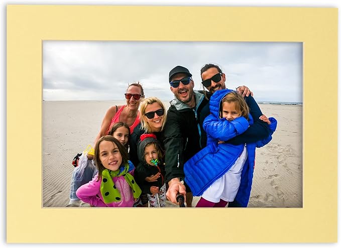 6x8 Mat for 8x10 Frame - Precut Mat Board Acid-Free Show Kit with Backing Board, and Clear Bags Soft Yellow 6x8 Photo Matte Made to Fit a 8x10 Picture Frame Matboard for Framing, Pack of 25 Mats