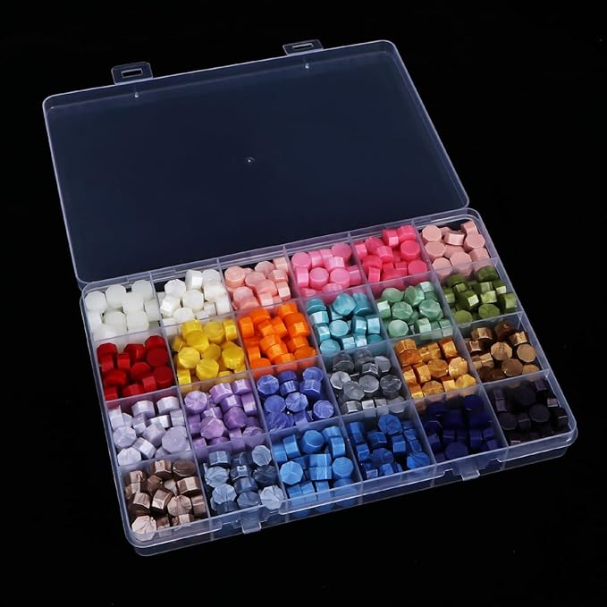 2 Pack 24 Grids Clear Plastic Organizer Box Fixed Compartment Storage Container for Craft, Beads, Jewelry, Small Parts, Small Items