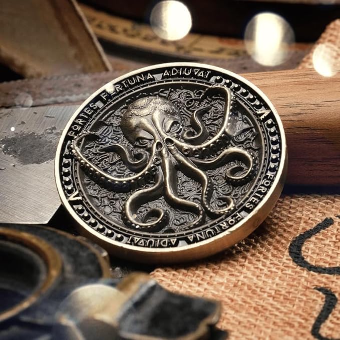 PIRATEGOLD Pirate Themed Metal Poker Chip Set 300pc for Texas Hold’Em, Gold, Silver, Gunmetal, Bronze Coins with 2 X Card Decks, 1 X Custom Wooden Carrying Case