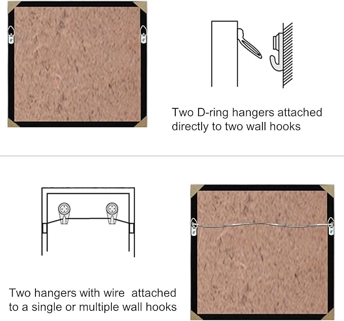 100 Pack Small D-Ring Steel Picture Hangers with Screws Picture Frames Picture Hang Solutions, for Hanging Clock Paintings Artwork Picture Frame Hook Photos