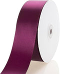 1-1/2 Inch Wine Ribbon, 50 Yards Craft Polyester Satin Ribbon Perfect for Gift Wrapping, Handmade Roses, Wedding Party Decorations and DIY Crafts