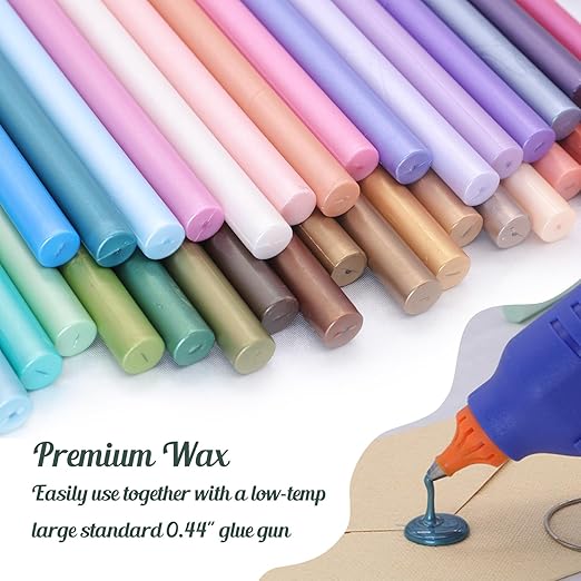 Olive Green Sealing Wax Sticks, WASOHLING 20Pcs Glue Gun Wax Seal Sticks for Wax Seal Stamp, Green Wax Seals for Wedding Invitation Envelope Letter Seals, Craft Adhesive (Mini Size)