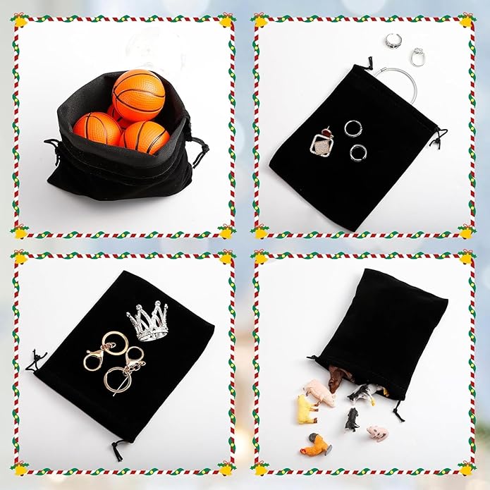 COSBAY 50 Pack Velvet Drawstring Bags,5×7 Inch Small Velvet Jewelry Pouches,Velvet Gift Bags for Wedding