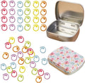 50Pcs Spiral Stitch Markers for Crocheting,Split Ring Stitch Markers with Box Metal Stitch Markers for Knitting Sewing DIY Handmade Crafts