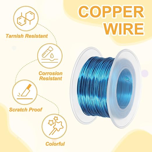 uxcell 20 Gauge / 0.8mm Anodized Aluminum Wire for Jewelry Craft Making, 102 Feet Bendable Flexible Wire for DIY Home Decor Gardening Sculpture, Blue