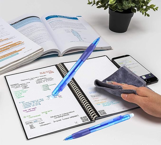 Aozora Erasable Pens Click Fine Point 0.7 mm Retractable Erasable Gel Pens for Completing Sudoku and Crossword Puzzles 12 Pack (Blue)