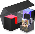 Card Deck Case for Trading Cards, Leather Magnetic Closure Commander Card Storage Box Holding 600+ Sleeved Cards Fit for YuGiOh, MTG and Sport Cards (1000 Card Deck Case)