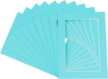 Pack of 25 Acid Free 8.5x11 Mats Bevel Cut for 7x9 Photos - Aquamarine Blue Precut Matboards for Pictures, Photos, Framing - 4-ply Thickness