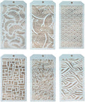 DIY Decorative Stencil Template for Scrapbooking Paiting on Wall Furniture Crafts,Set of 6 (Water Wave)