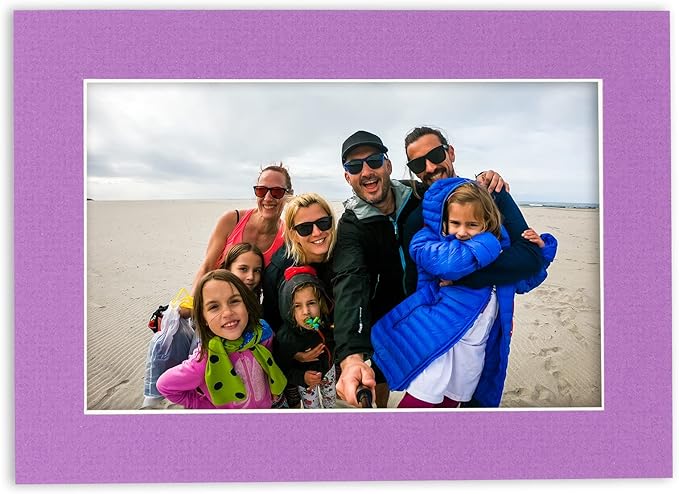 5x7 Mat for 8.5x11 Frame - Precut Mat Board Acid-Free Show Kit with Backing Board, and Clear Bags Dark Purple 5x7 Photo Matte Made to Fit a 8.5x11 Picture Frame Matboard for Framing, Pack of 10 Mats