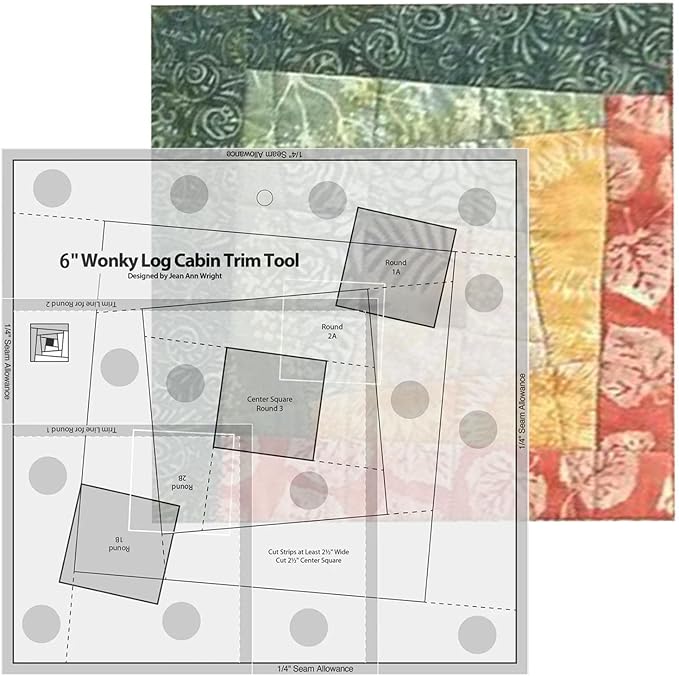 Quilting Ruler, Multi-Purpose Sewing Templates, Motion Sewing Templates, Quilt Templates Acrylic Log Cabin Trim Tool for Cutting Patterns, Sewing Accessories