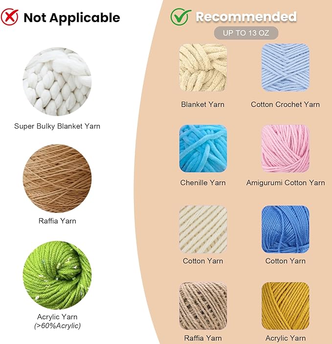 Electric Yarn Winder, Large Capacity 13oz Yarn Ball Winder for Crocheting, Automatic Yarn Cake Roller Spinner with Strong Tension & Stepless Speed, Ideal for Knitting & Crochet Lovers