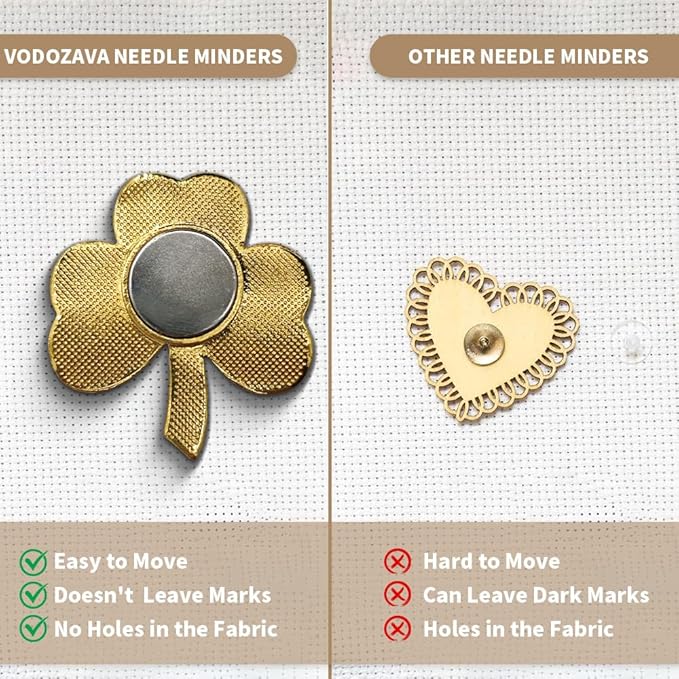 Needle Minder Magnet, Magnetic Needle Minder, Needle Minders Magnetic Cross Stitch Accessories, Magnetic Needle Holder, Life Tree, Butterfly, Cats, Owl, Heart (Shamrock)