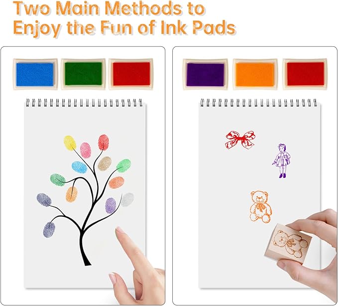 Ink Pad, 15 Colors Finger Washable Stamp Pads for Kids