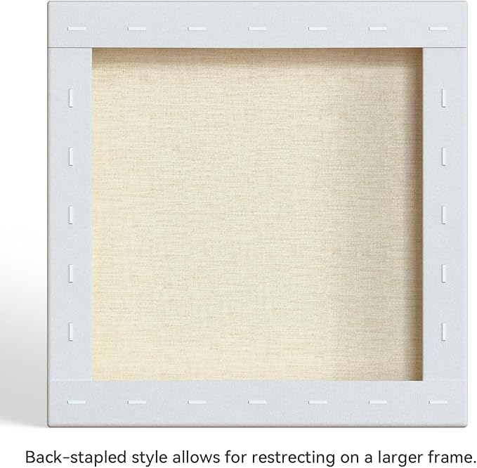 PHOENIX 12x12 Inch 2 Pack Museum Canvas - 2 3/8 Inch Thick Porfile Deep Stretched Canvas for Painting 100% Cotton 11 Oz. Gesso Primed White Blank Professional Canvas Oil & Acrylic Paints