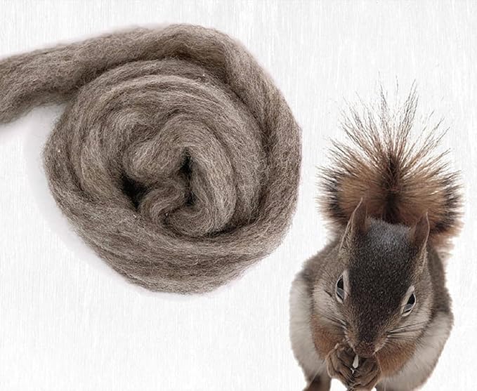 Revolution Fibers Carded Corriedale Wool Sliver - Furry Friends | 100% Natural 29 Micron Bulky Wool | Perfect for 3D Needle Felting, and Wet Felting (Squirrel Brown)