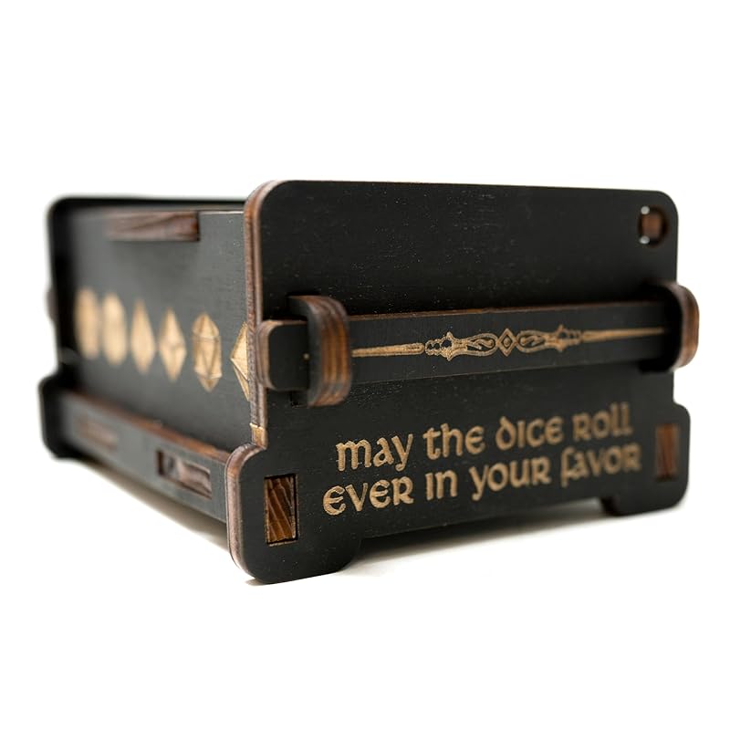 Dice Box - BLACK - 6x4x3 Also holds jewelry and great for desks and desk top items (Barbarian)