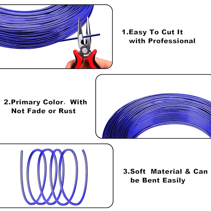 2mm Aluminum Wire - 100 Feet, 12 Gauge, Bendable, Anodized for Sculpting, Jewelry Making, Armature Making