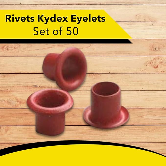 Kydex Rivets Eyelets, 8-8 1/4" Multicolored Grommet Eyelets for Tactical Holster Making, Knife Sheath Crafting, Fasteners for Custom DIY Kydex Projects (Set of 50)