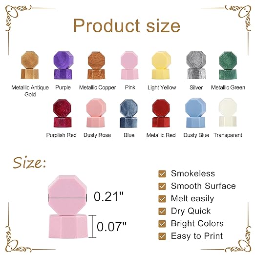 Yoption 360Pcs Dusty Pink Sealing Wax Beads, Sealing Wax Kit for Wax Seal Stamp, Hexagon Wax Seal Beads with 4Pcs Tea Candles and 2 Wax Seal Spoon