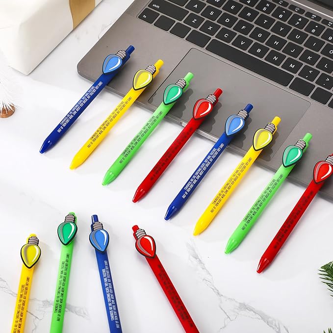 Eaasty 48 Pcs Christmas Gifts for Coworkers Appreciation Ballpoint Pens Bulk Coworkers Are Like Christmas Lights Holiday Thank You Gifts for Employee Team Colleagues (Appreciation)