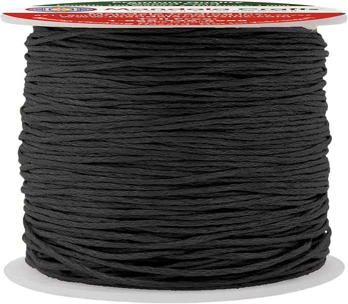 Mandala Crafts 1mm 109 Yards Black Cotton Waxed Cord for Jewelry Making Bracelet Cord Waxed String - Beading String Thread Jewelry Cords for Necklaces String