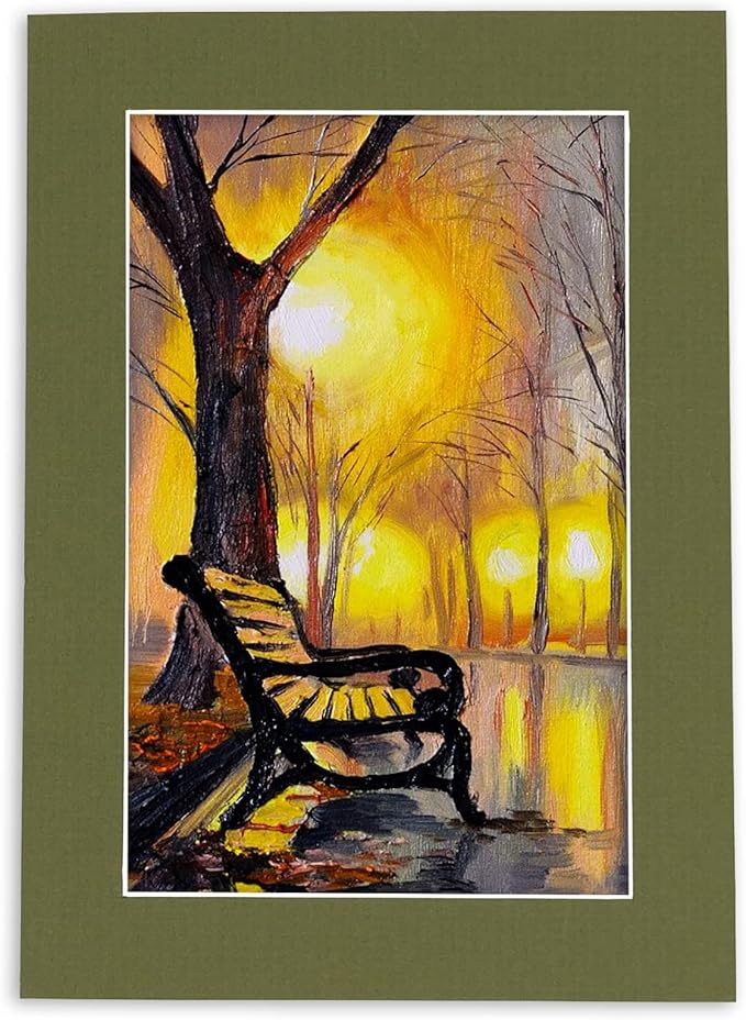 11x14 Mat for 8.5x11 Photo - Precut Dill Green Picture Matboard for Frames Measuring 11 x 14 Inches - Bevel Cut Matte to Display Art Measuring 8.5 x 11 Inches - Acid Free Pack of 100 MATS