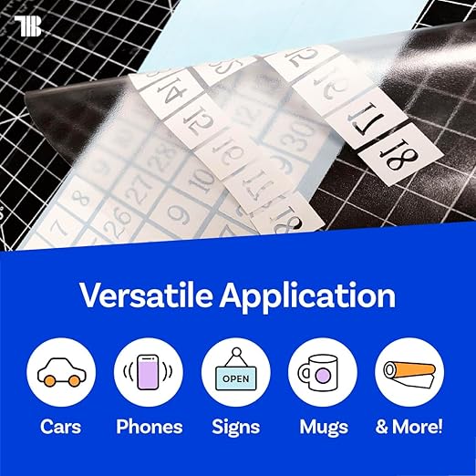 TapeManBlue Clear Transfer Tape for Vinyl, 12" x 50' Roll, Made in America, Premium Vinyl Transfer Tape for Crafts, Decals, and Letters