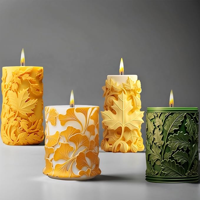 Maple Leaf Candle Molds, 3D Reusable Silicone Molds, Unique Resin Wax Concrete Plaster Clay Molds for DIY Art Craft Home Wedding Decor