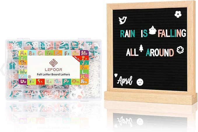 Letter Board Letters Only,698 PRE-Cut Characters (3/4 Inch,in 3 Colors) with Sorting Tray,Felt Letter Board Letters (Choice A)