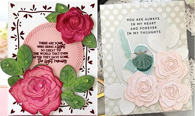 Cutting Dies Metal Stencils Scrapbooking Tools Flowers Lace Frame DIY Embossing Template for Paper Card Making Album Arts Crafts Supplies (Layer Flower B-14.5x10.3cm)