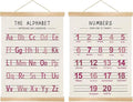 Alphabet and Numbers Wall Chart Set of 2 ,Kids Educational Posters,ABC and 1-20 Number Learning Banners for Toddlers, Preschool Classroom, Homeschool, Nursery, Playroom Decor 14 x 18.5 Inch(Pink)